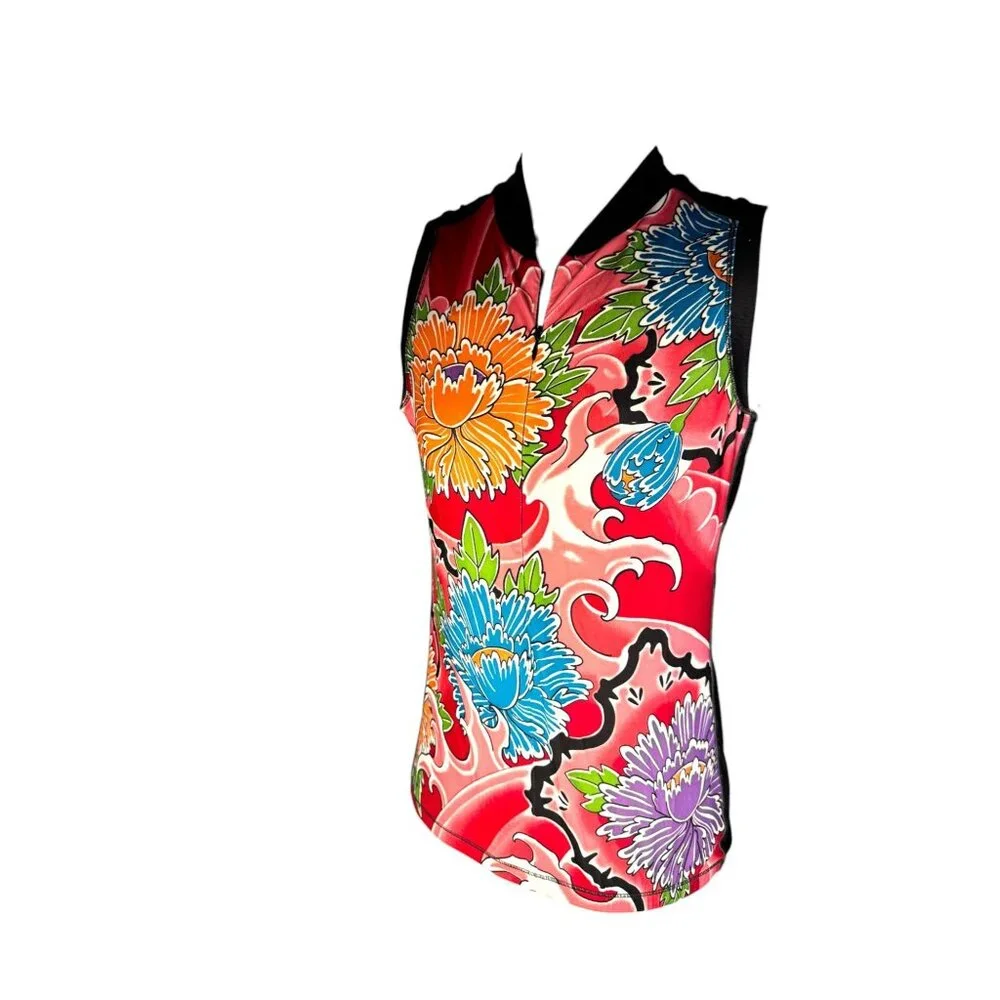 Ymx Floral Sleeveless Cycling Jersey XS - Picture 4 of 9